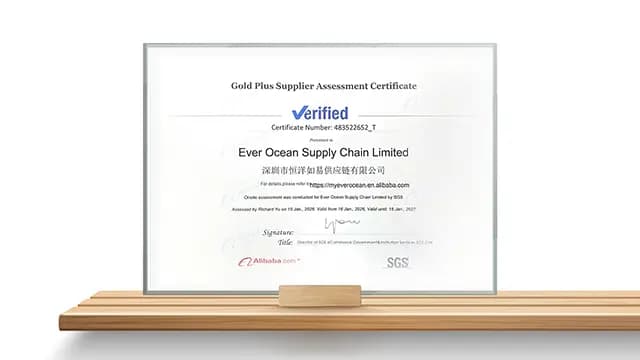 Gold Plus supplier assessment certificate - Ever Ocean